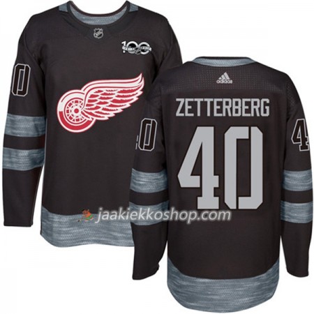 Miehille NHL Detroit Red Wings Pelipaita Henrik Zetterberg 40 1917-2017 100th Anniversary Adidas Musta Authentic